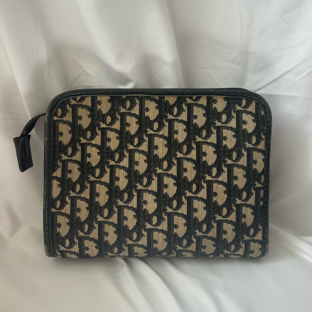 SOLD ❌ Christian Dior Trotter Monogram Toiletry Cosmetic Pouch Navy Blue